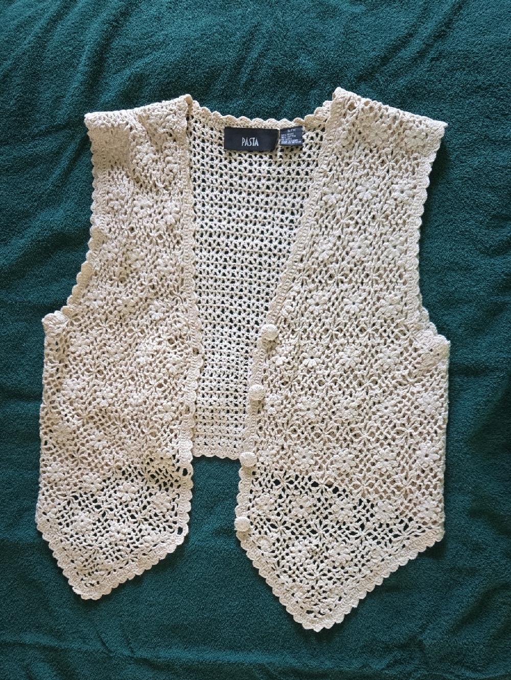 PASTA Cream Crochet Vest